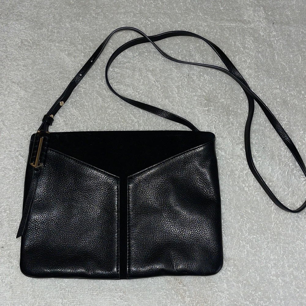 Stella & Dot- Covet- Genuine Leather/suede crossbody-black